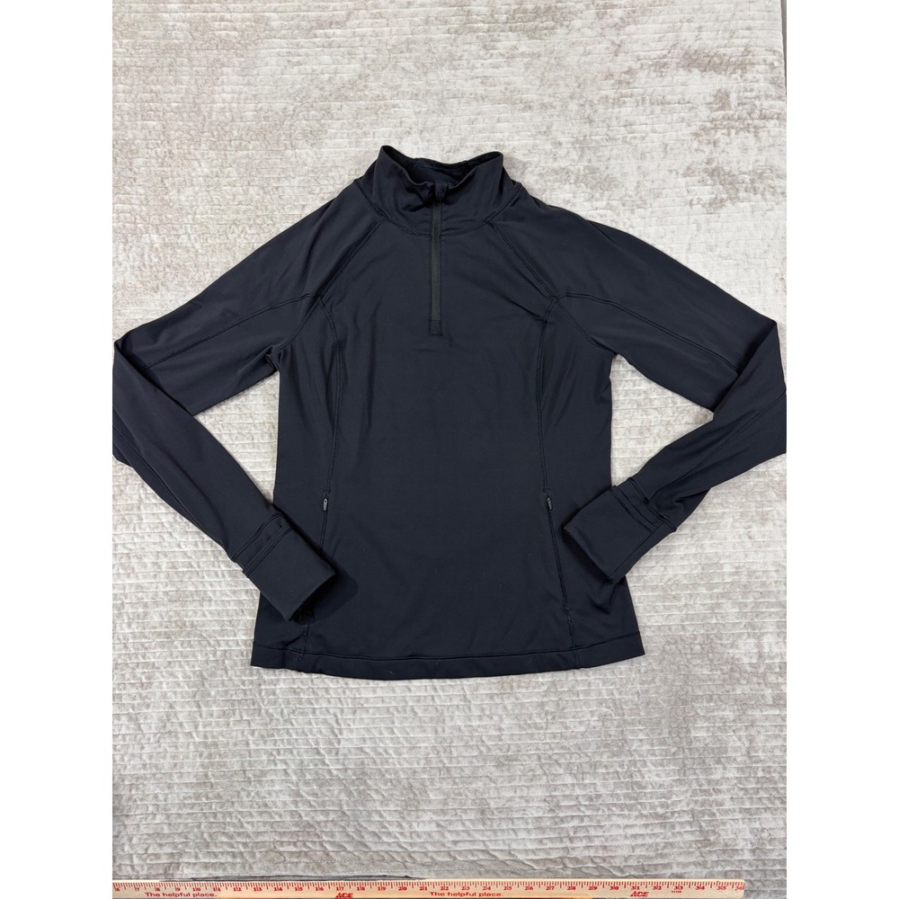 Athleta Momentum Half Zip Pullover Black Workout Top 631803-00 Mens Size M‎